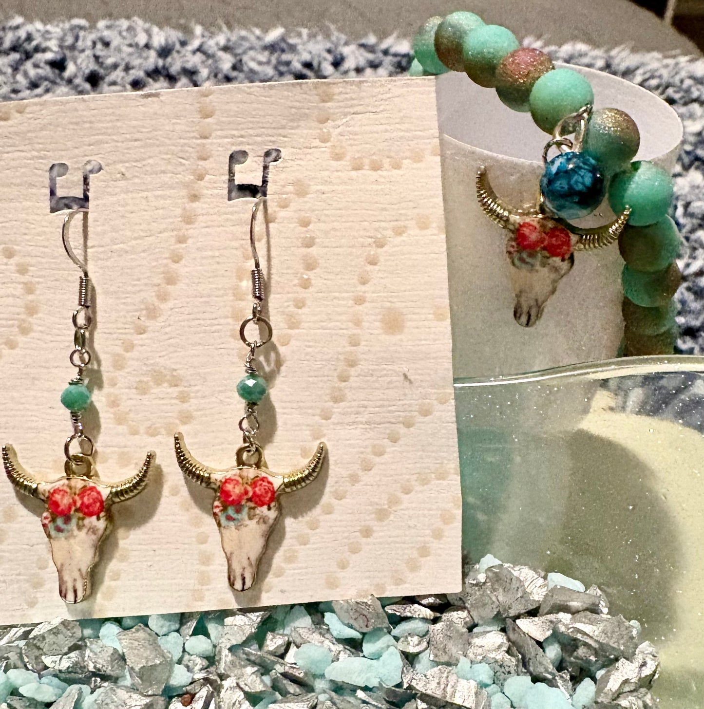 Handcrafted cow earrings