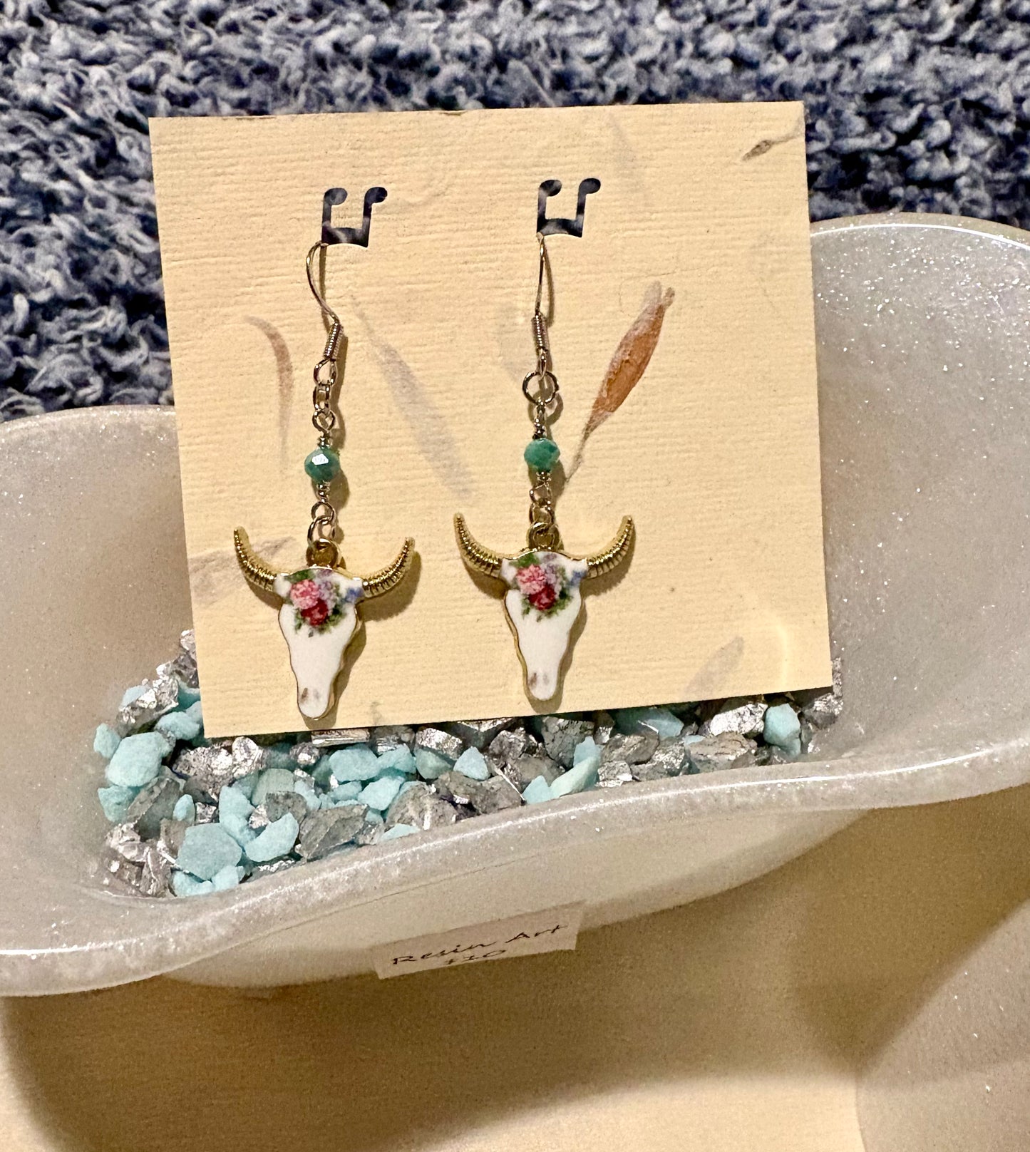 Handcrafted cow earrings