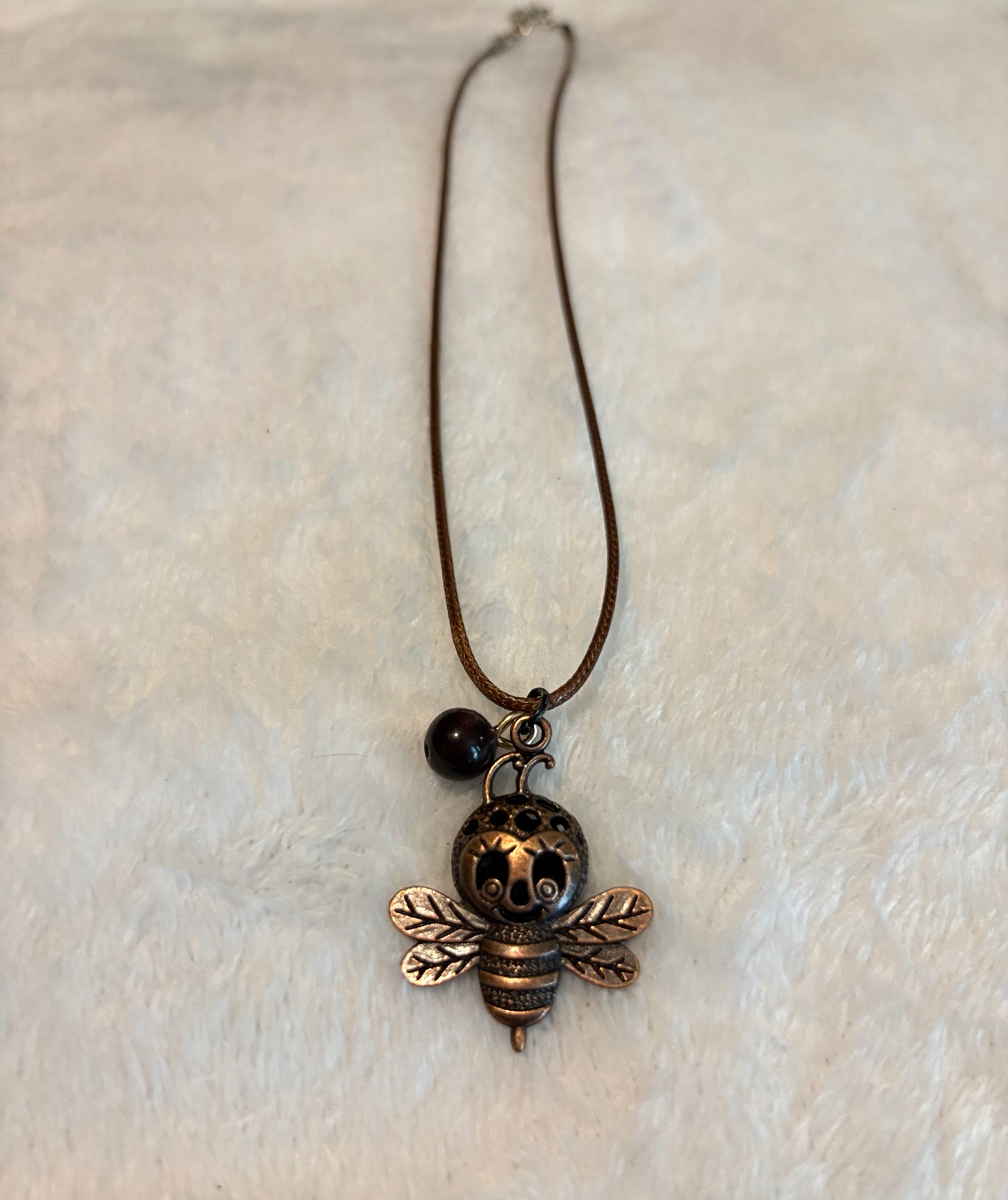BumbleBeeNecklace with AlmandineGarnite
