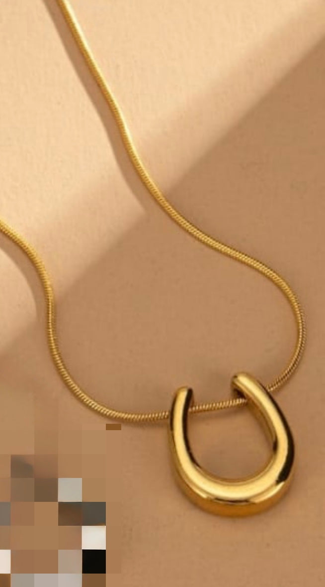 304 Stainless Steel 14k gold filled horseshoe necklace 16”
