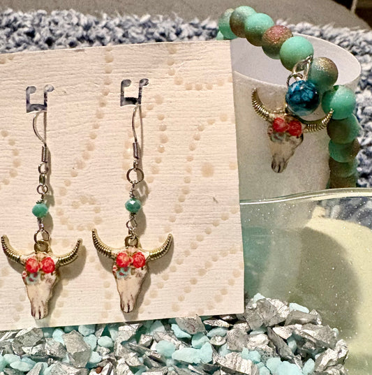 Handcrafted cow earrings