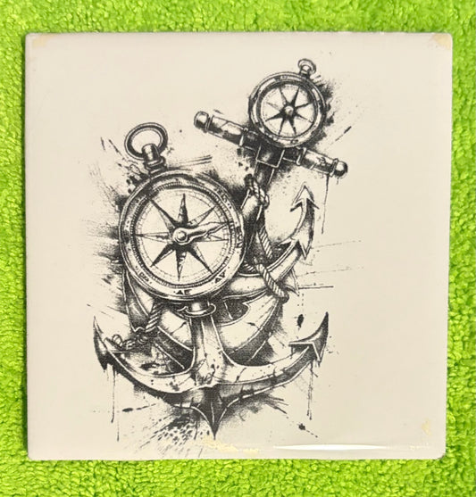 Laser engraved tile anchor