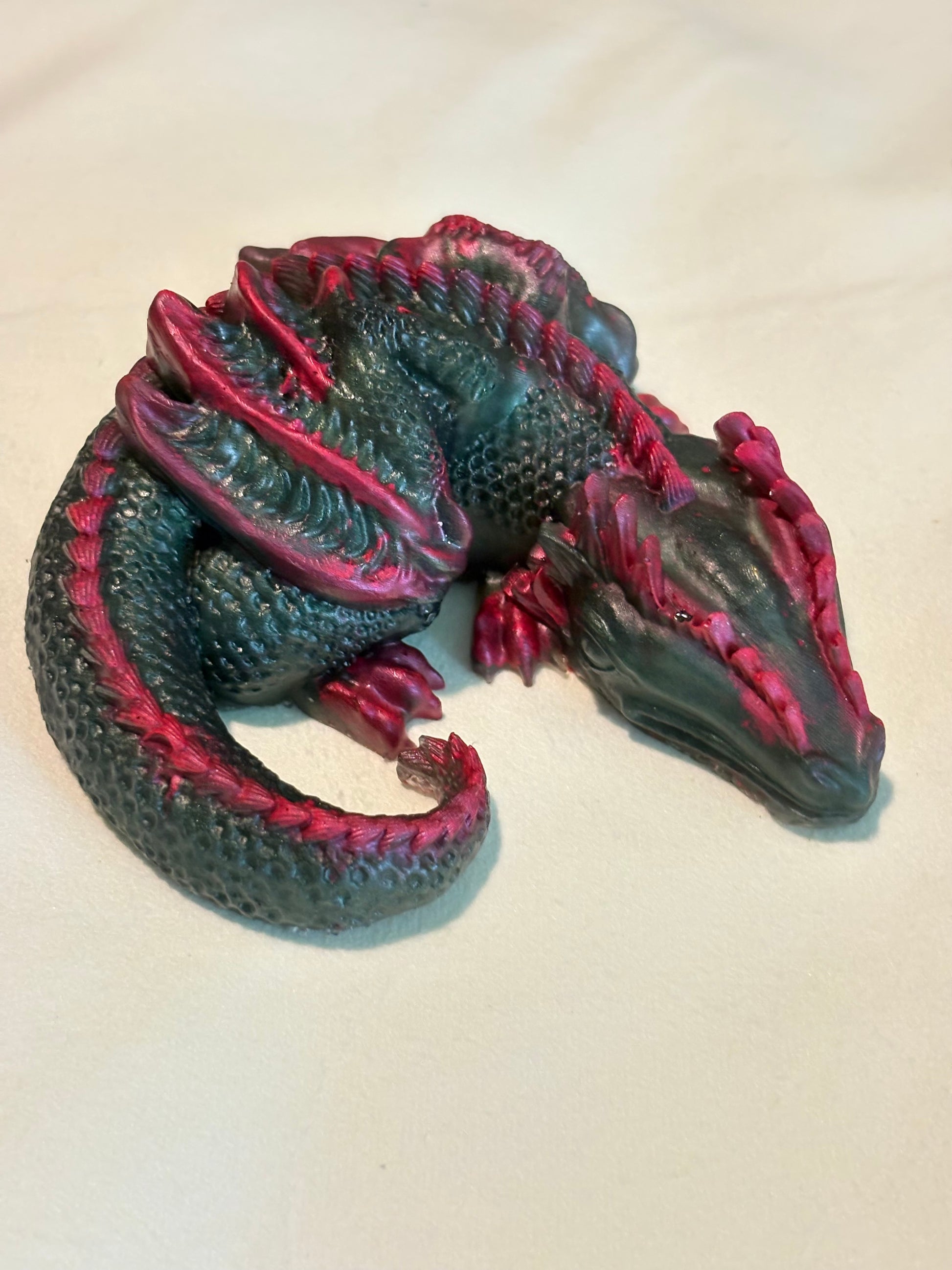 Dragon Green Pink Resin Art