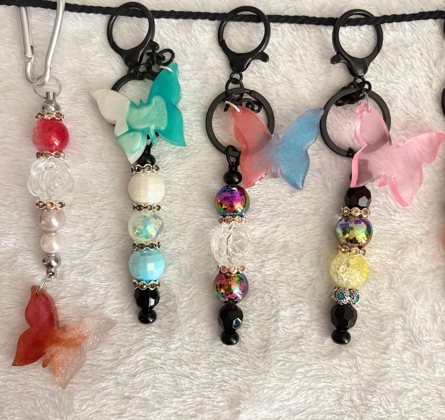 Keychains with butterflies