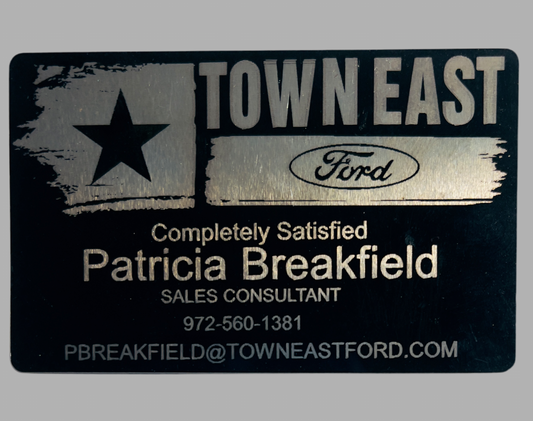 Metal business cards black available in quantity of 50 for $50